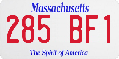 MA license plate 285BF1