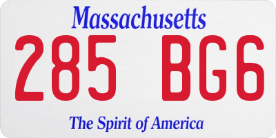 MA license plate 285BG6