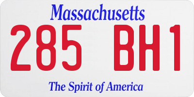 MA license plate 285BH1