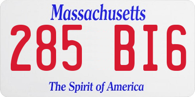 MA license plate 285BI6