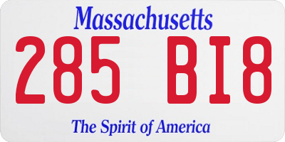 MA license plate 285BI8