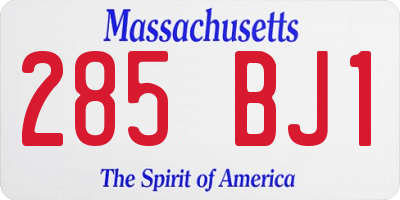 MA license plate 285BJ1