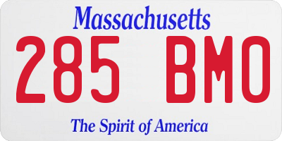 MA license plate 285BM0