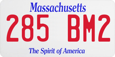MA license plate 285BM2