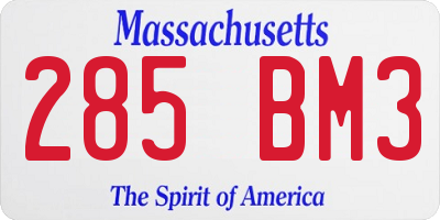 MA license plate 285BM3