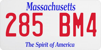 MA license plate 285BM4