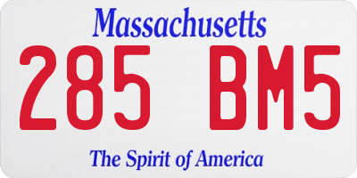 MA license plate 285BM5