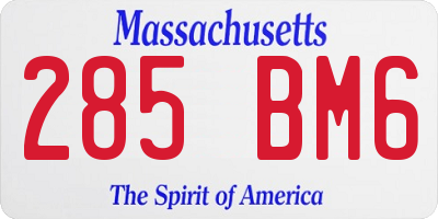 MA license plate 285BM6