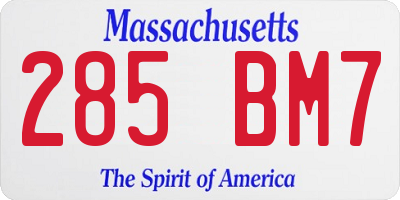 MA license plate 285BM7