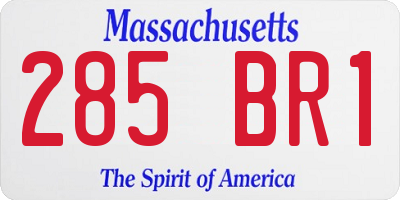 MA license plate 285BR1