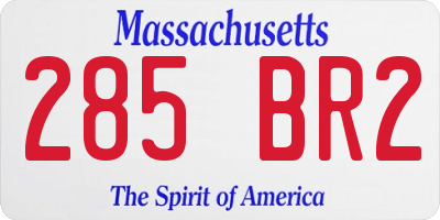MA license plate 285BR2