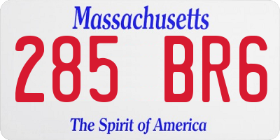 MA license plate 285BR6