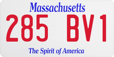 MA license plate 285BV1
