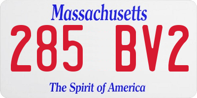 MA license plate 285BV2