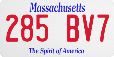 MA license plate 285BV7