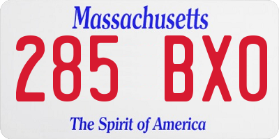 MA license plate 285BX0
