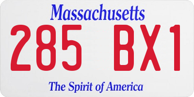 MA license plate 285BX1