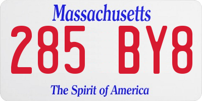 MA license plate 285BY8