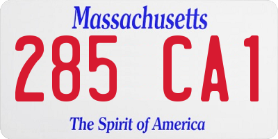 MA license plate 285CA1