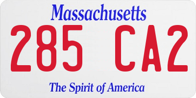 MA license plate 285CA2