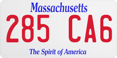 MA license plate 285CA6