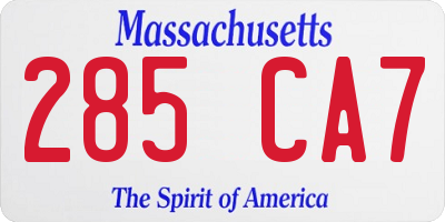 MA license plate 285CA7
