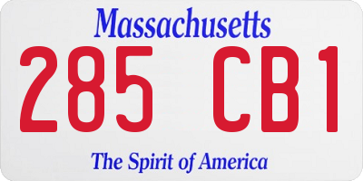 MA license plate 285CB1