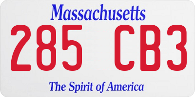 MA license plate 285CB3