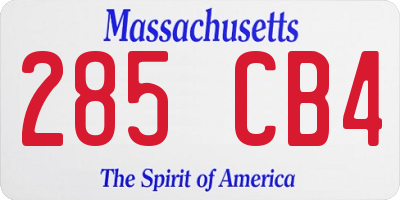MA license plate 285CB4