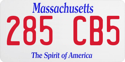 MA license plate 285CB5