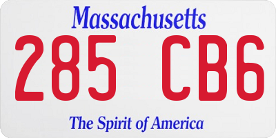MA license plate 285CB6