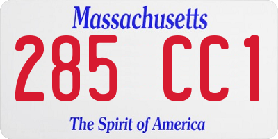 MA license plate 285CC1