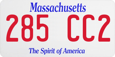 MA license plate 285CC2