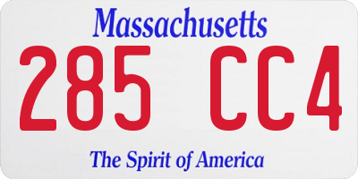 MA license plate 285CC4