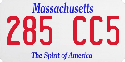 MA license plate 285CC5