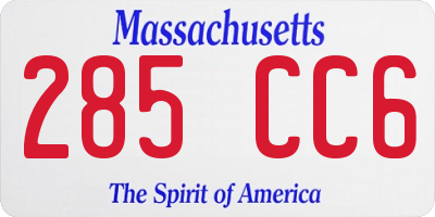 MA license plate 285CC6