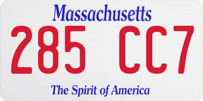 MA license plate 285CC7
