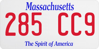 MA license plate 285CC9