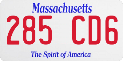 MA license plate 285CD6