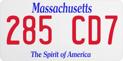 MA license plate 285CD7