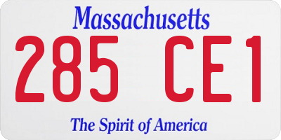 MA license plate 285CE1