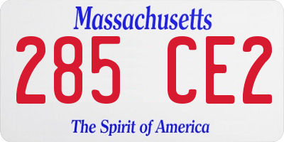 MA license plate 285CE2