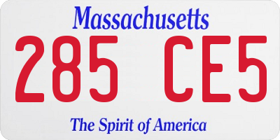 MA license plate 285CE5