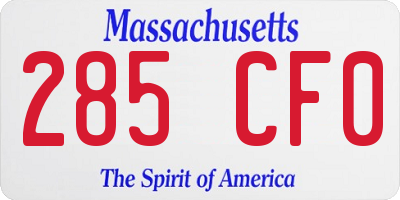 MA license plate 285CF0