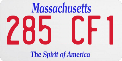 MA license plate 285CF1