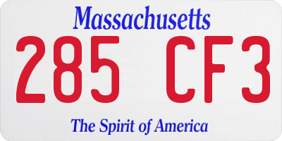 MA license plate 285CF3