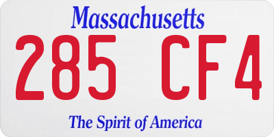 MA license plate 285CF4