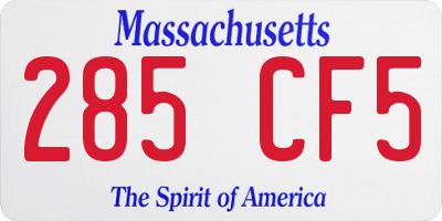 MA license plate 285CF5