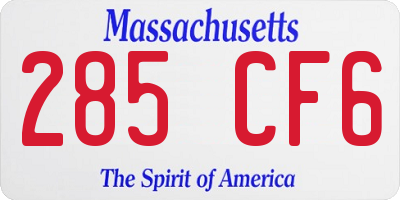 MA license plate 285CF6