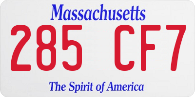 MA license plate 285CF7
